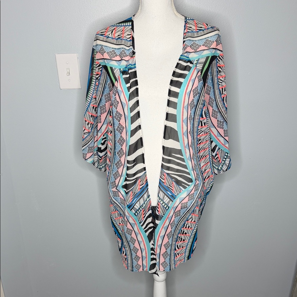 EXPRESS Colorful Geometric kaftan Cardigan size small